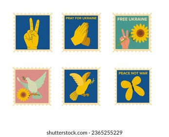 Flag of Ukraine in the form of a dove of peace. The concept of peace in Ukraine. Vector illustration isolated on white background for design and web. Dove Symbol of Peace Flag
