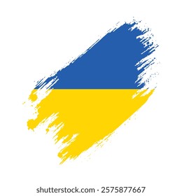 Flag of Ukraine Grunge Brush Stroke Style Vector
