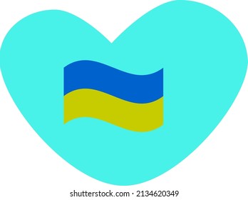 Die Flagge der Ukraine im Herzen