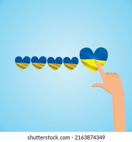 Flag of Ukraine in the heart. I choose Ukraine