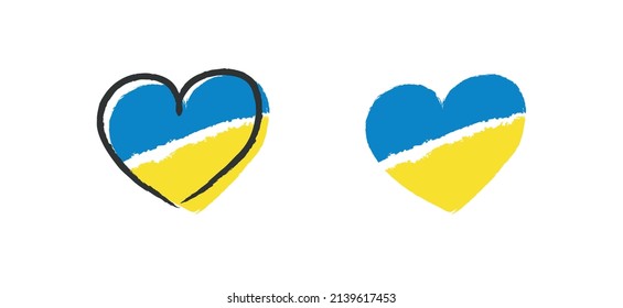Bandera de Ucrania en forma de corazón