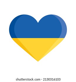 Flag of Ukraine in heart shape icon vector. Russian ukrainian conflict symbol. Heart shape in colors of ukraine flag icon vector isolated on a white background. Heart for Ukraine vector