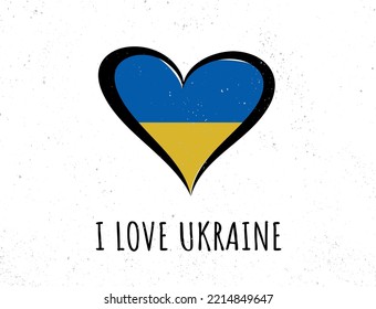 Flag of Ukraine in a heart shape. Ukraine flag vector icon.