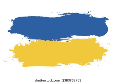 The flag of Ukraine. Flag icon. The artistic banner. Standard color. Hand-painted colorful national flags. Computer illustration. Digital illustration. Vector illustration.