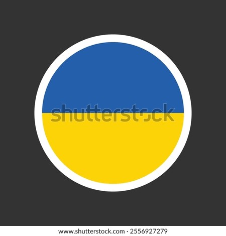 Flag of Ukraine. Flag icon color. Vector rounded circle corners illustration.