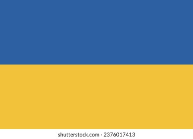 The flag of Ukraine. Flag icon. A rectangular flag. Standard color. Standard size. Computer illustration. Digital illustration. Vector illustration.
