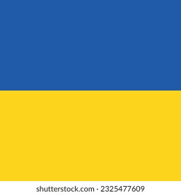 The flag of Ukraine. Flag icon. Standard color. A square flag. Computer illustration. Digital illustration. Vector illustration.