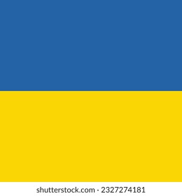 The flag of Ukraine. Flag icon. Standard color. A square flag. Computer illustration. Digital illustration. Vector illustration.