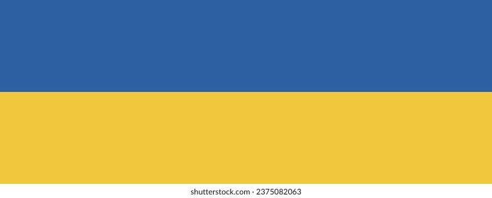 The flag of Ukraine. Flag icon. Standard color. A long banner. Rectangle icon. Computer illustration. Digital illustration. Vector illustration.