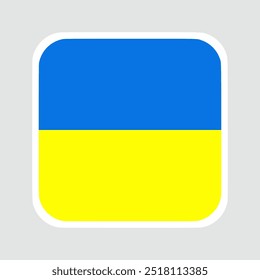 The flag of ukraine. Flag icon. Standard color. flat vector square with rounded corners Computer illustration. Digital illustration. Vector illustration.
