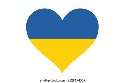 Flag of Ukraine inside a heart shape. Ukraninan country symbol.