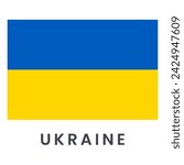 Flag of Ukraine isolated on white background.
