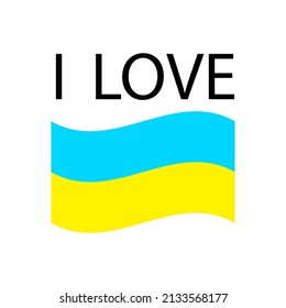 Flag ukraine i love in abstract style. Love symbol. Heart love. National ukrainian flag. Vector illustration. stock image. 