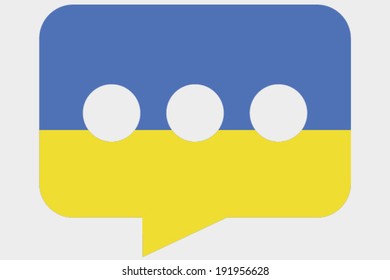 The flag of Ukraine in a messaging bubble