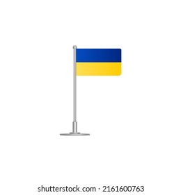 flag of Ukraine. flag Ukraine on flagpole. vector icon isolated on white background