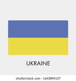Flag of Ukraine on gray background. Vector illustration in trendy flat style. EPS 10.