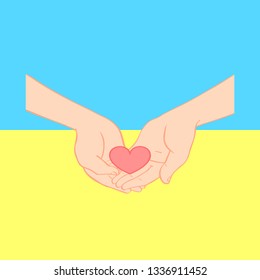 Flag of Ukraine for peace in the state