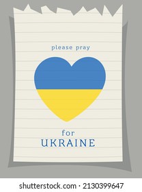 Flag of Ukraine. Pray for Ukraine, Concept Vector Illustration. Stop War and No War. Pray for Peace and Save Ukraine
