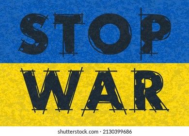 Flag of Ukraine. Pray for Ukraine, Concept Vector Illustration. Stop War and No War. Pray for Peace and Save Ukraine