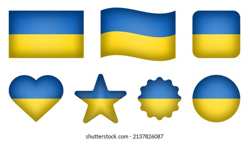 Flagge der Ukraine.  Set der Flagge der Ukraine. Vektorgrafik. EPS10.