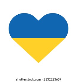Die Flagge der Ukraine in Form eines Herzens.