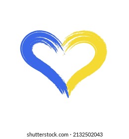 Flag of Ukraine in the shape of a heart. Ukrainian national symbol. stop the war. Vector illustration
