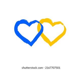 Flag of Ukraine in the shape of a heart. Vector illustration