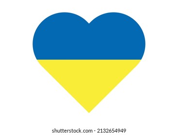 La bandera de Ucrania en forma de corazones