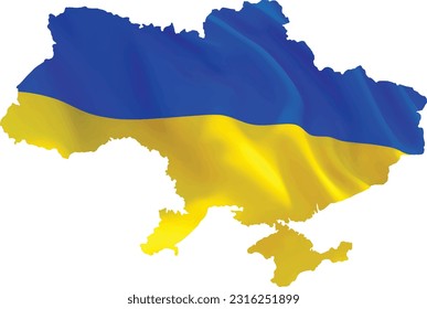 Flag Ukraine Shape Map Ukraine