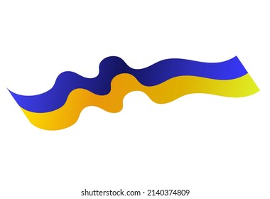 Flag of Ukraine Vector Design Ribbon flag Blue yellow National Emblem of Ukraine