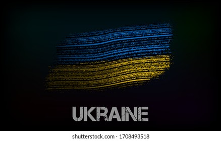 Flagge der Ukraine. Vektorillustration im Grunge-Stil mit Rissen und Abrieben. Gutes Bild für den Druck