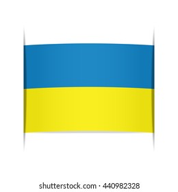 Flag of Ukraine. Vector illustration of a stylized flag. The slit in the paper with shadows. Element for infographics.