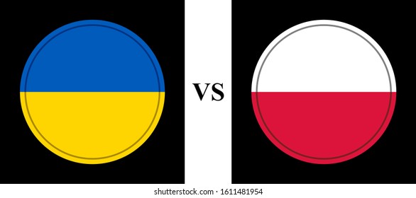 flag ukraine vs poland. vector background