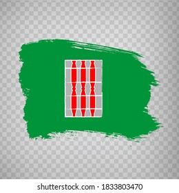 Flag of Umbria from brush strokes. Italian Republic. Flag of Umbria on transparent background for your web site design, app, UI. Stock vector.  EPS10.