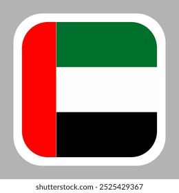 Bandeira de Uni Emirat Arab. Ícone Sinalizador. Cor padrão. vetor plano quadrado com cantos arredondados. Ilustração do computador. Ilustração digital. Ilustração vetorial