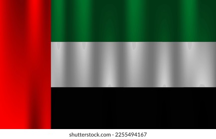 flag of uni emirates arab country nation symbol 3d textile satin effect background wallpaper vector