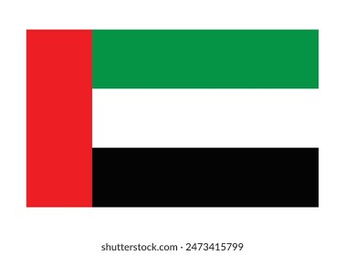 flag of uni emirates arab uae flat vector illustration