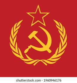 Flag Of Union of Soviet Socialist Republics Flat Design Vector