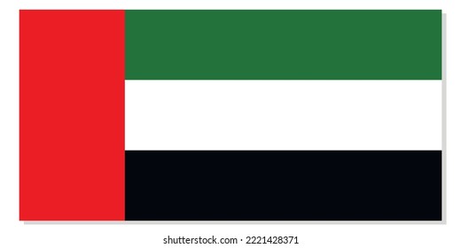 Flag of United Arab Emirates. Arabian national symbol in official colors. Template icon. Abstract vector background.