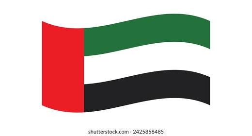 Flag of United Arab Emirates. Arabian national symbol in official colors. Template icon. Abstract vector background.