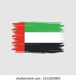 Flag of United Arab Emirates with brush style