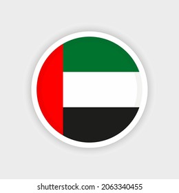 Flag of The United Arab Emirates with circle frame and white background