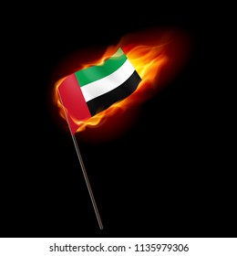 Flag of United Arab Emirates. Concept Illustration of Crisis or War Conflict with flag design