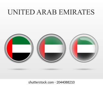 Flagge der Vereinigten Arabischen Emirate in Form eines Kreises