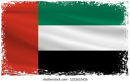 Flag of the United Arab Emirates. Grunge U A E flag. High resolution background