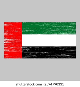 Flag of United Arab Emirates with grunge texture, national symbol
