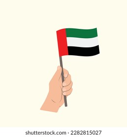 Flag of the United Arab Emirates, Hand Holding flag