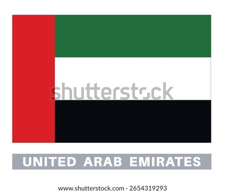 Flag of united arab emirates. Flag icon. Standard colors. Standard size. Rectangular flag.