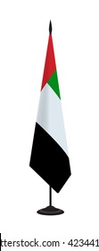 Flag of United Arab Emirates on a flagstaff. Vector illustration