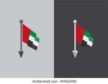 Flag of the United Arab Emirates. Flag on the flagstaff